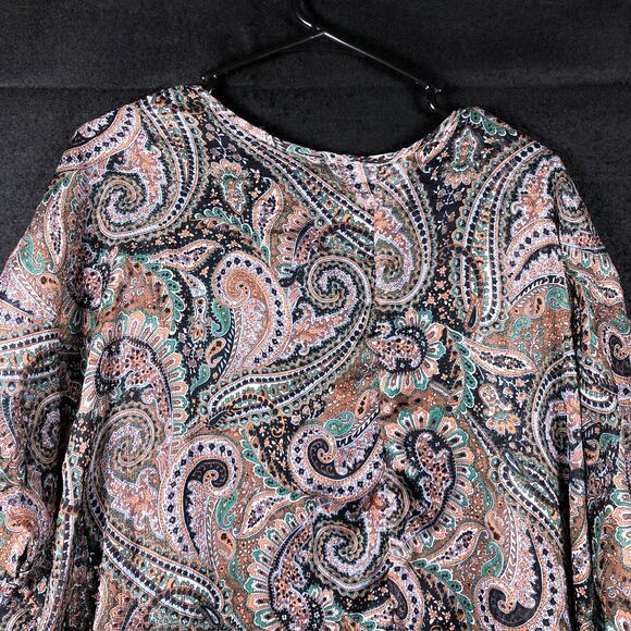 Pins And Needles Women Kimono Multicolor Paisley Open Front 3/4 Sleeve XS/S - Picture 10 of 11